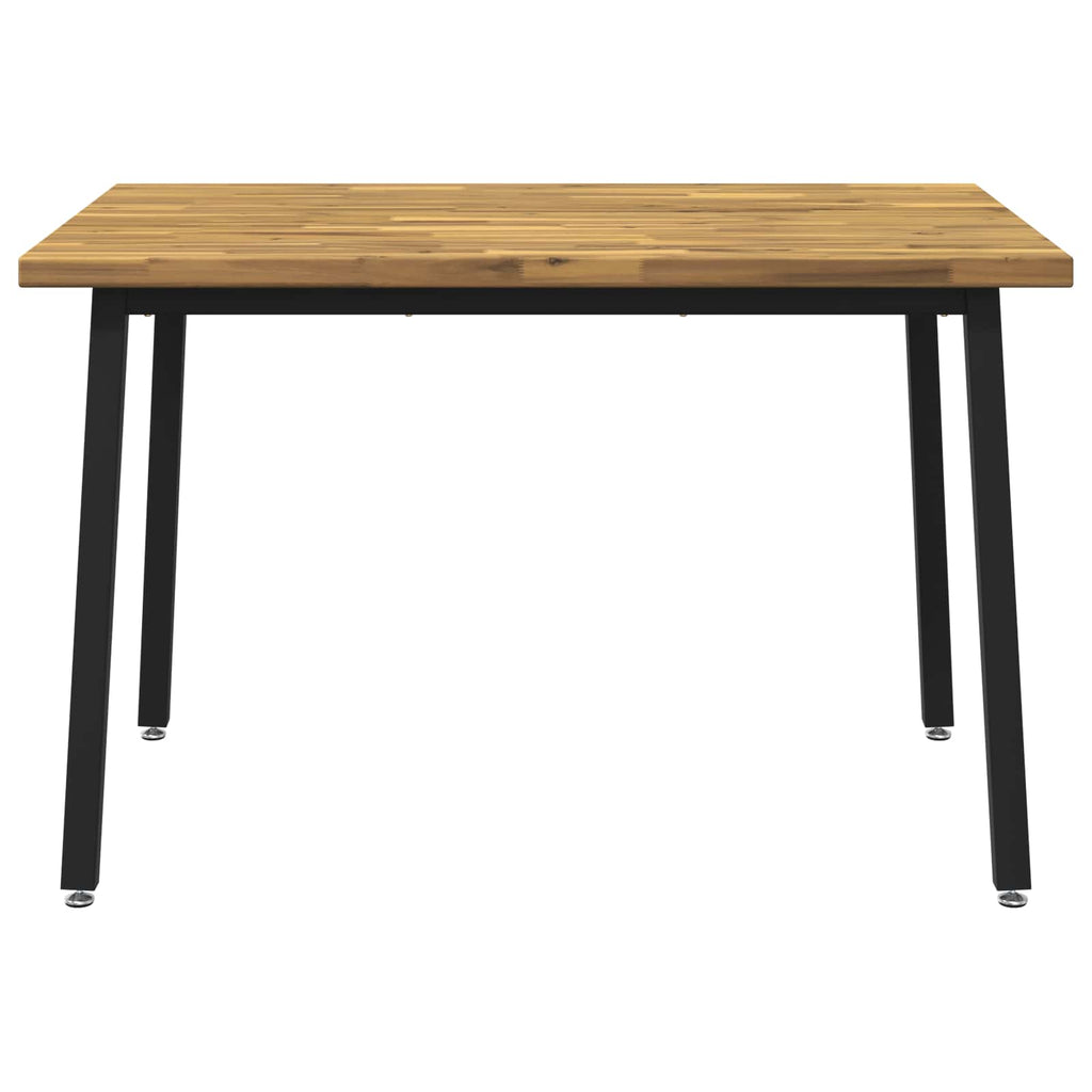 vidaXL 120 x 80 x 75 cm Lite Drewno Akacji biały i czarny Prostokątny