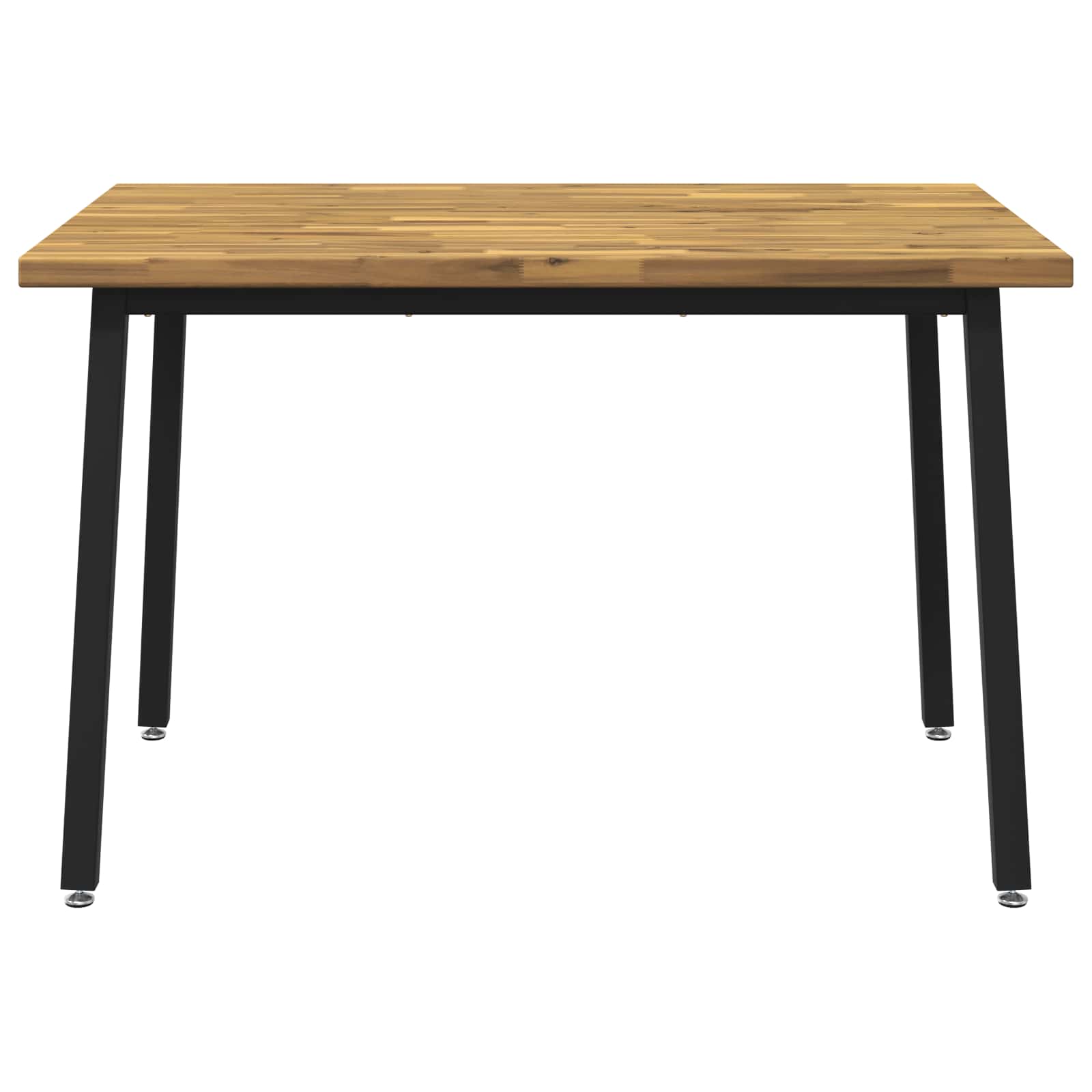 vidaXL 120 x 80 x 75 cm Lite Drewno Akacji biały i czarny Prostokątny