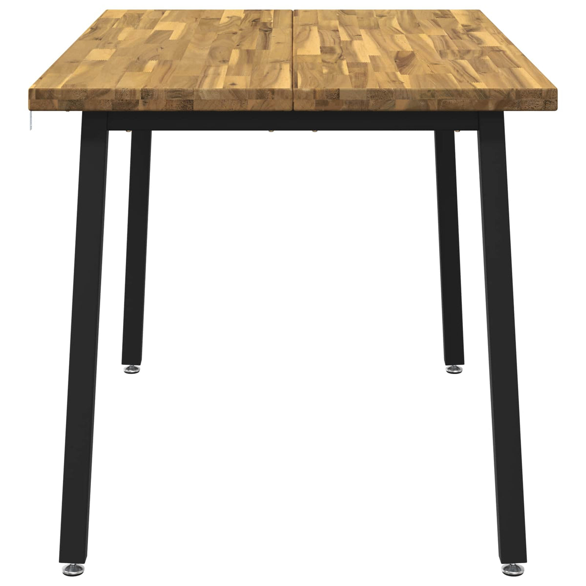 vidaXL 120 x 80 x 75 cm Lite Drewno Akacji biały i czarny Prostokątny
