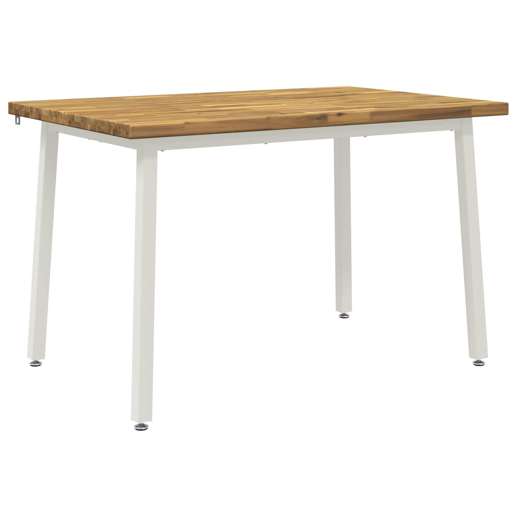 vidaXL 120 x 80 x 75 cm Lite Drewno Akacji Biały Prostokątny