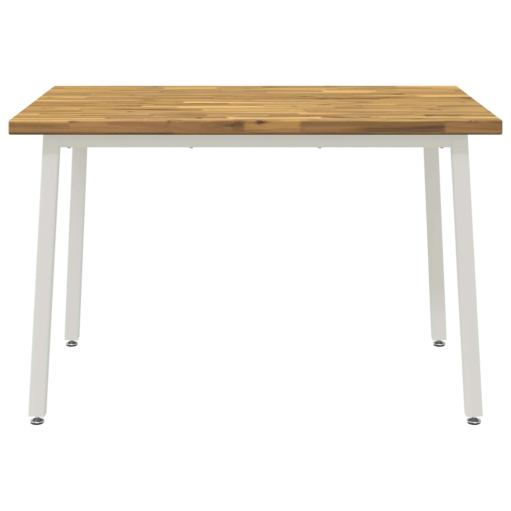 vidaXL 120 x 80 x 75 cm Lite Drewno Akacji Biały Prostokątny