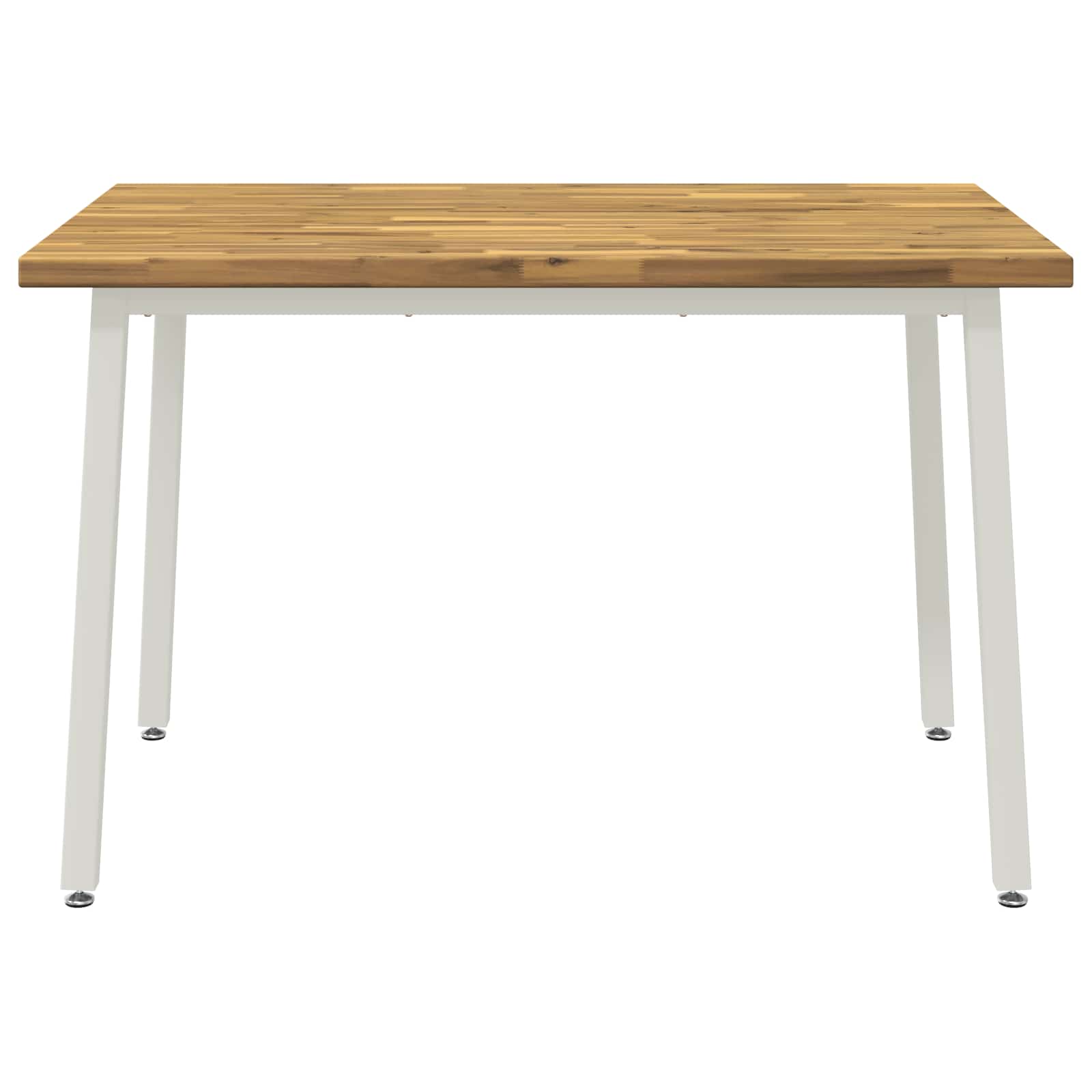 vidaXL 120 x 80 x 75 cm Lite Drewno Akacji Biały Prostokątny