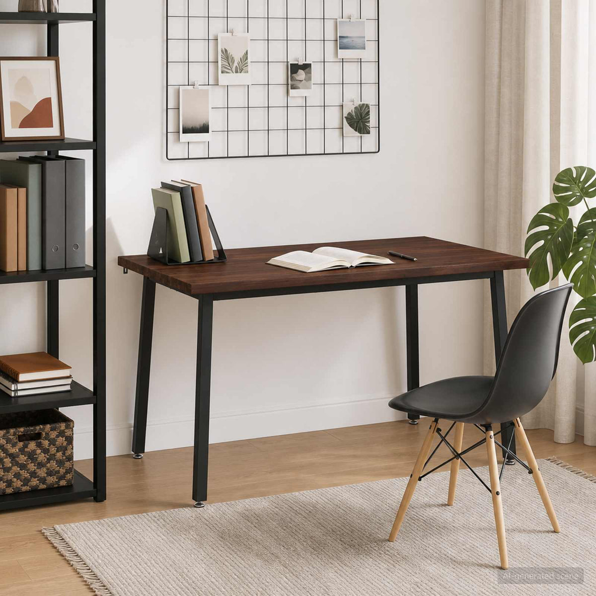 vidaXL 140 x 70 x 75 cm Lite Drewno Akacji Ciemnobrązowy i czarny