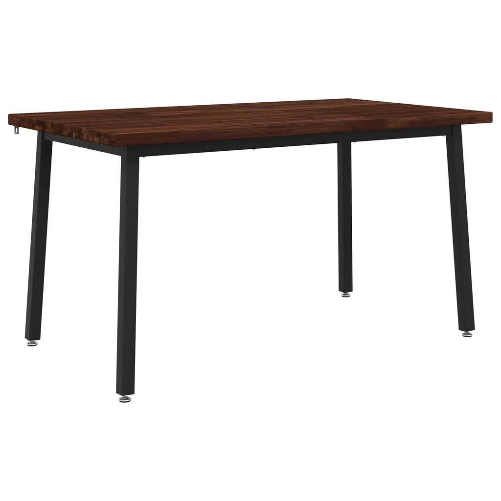 vidaXL 140 x 80 x 75 cm Lite Drewno Akacji Ciemnobrązowy i czarny
