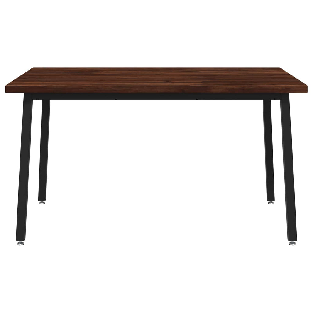 vidaXL 140 x 80 x 75 cm Lite Drewno Akacji Ciemnobrązowy i czarny