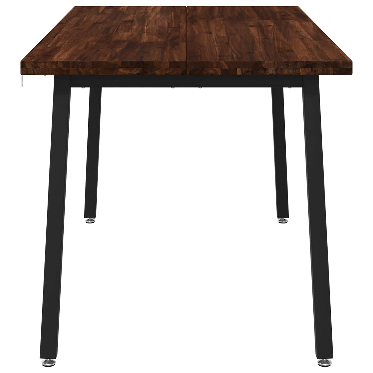 vidaXL 140 x 80 x 75 cm Lite Drewno Akacji Ciemnobrązowy i czarny