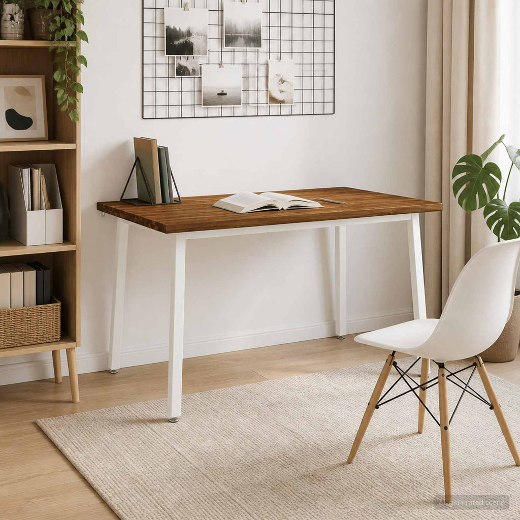vidaXL 140 x 80 x 75 cm Lite Drewno Akacji Naturalne i białe