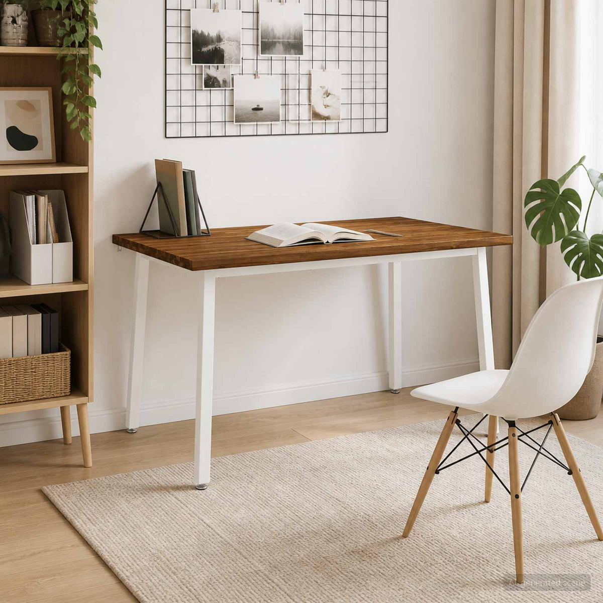 vidaXL 140 x 80 x 75 cm Lite Drewno Akacji Naturalne i białe