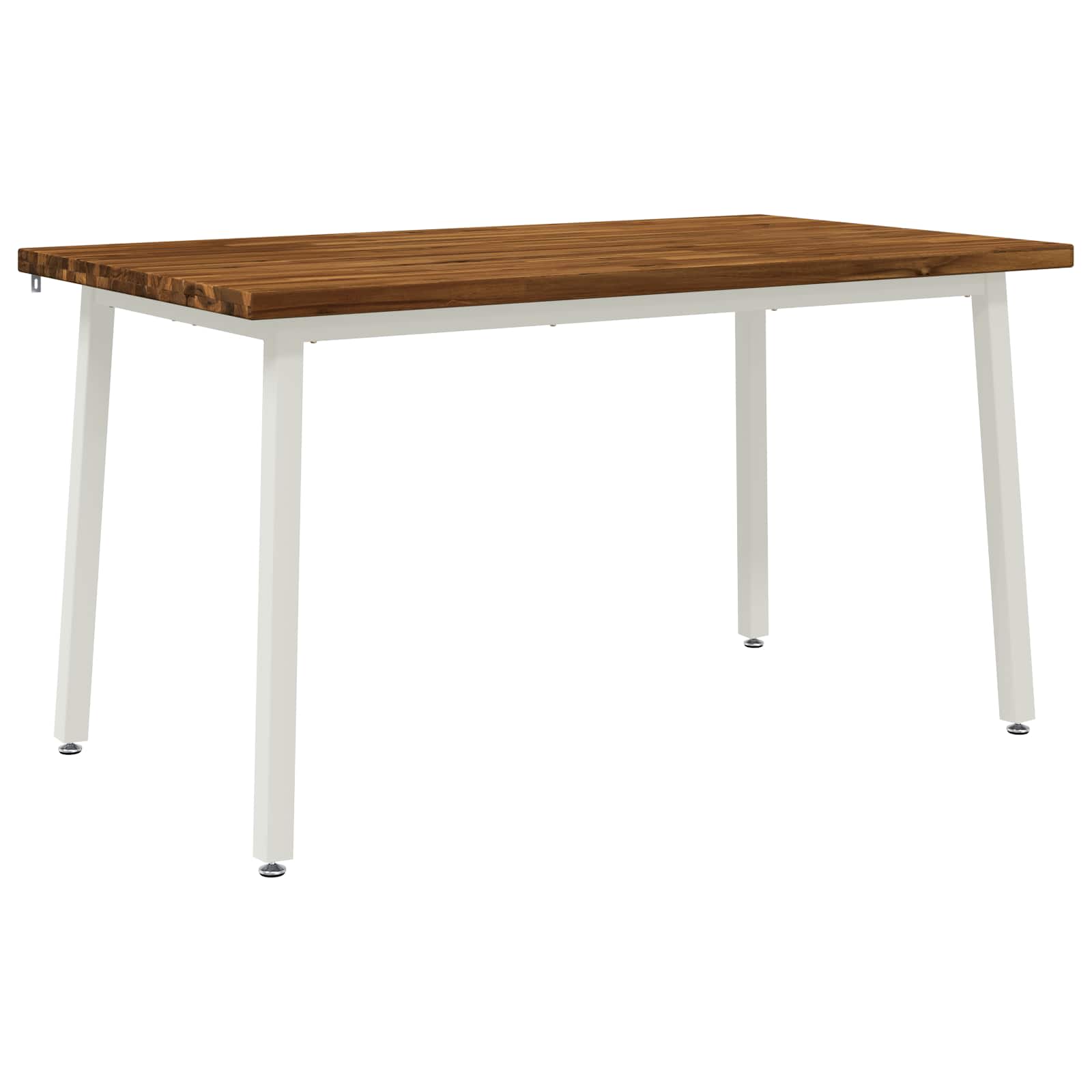 vidaXL 140 x 80 x 75 cm Lite Drewno Akacji Naturalne i białe
