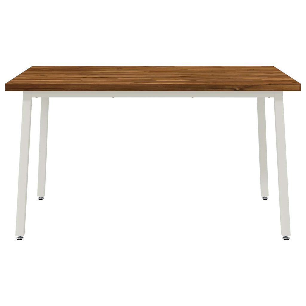 vidaXL 140 x 80 x 75 cm Lite Drewno Akacji Naturalne i białe