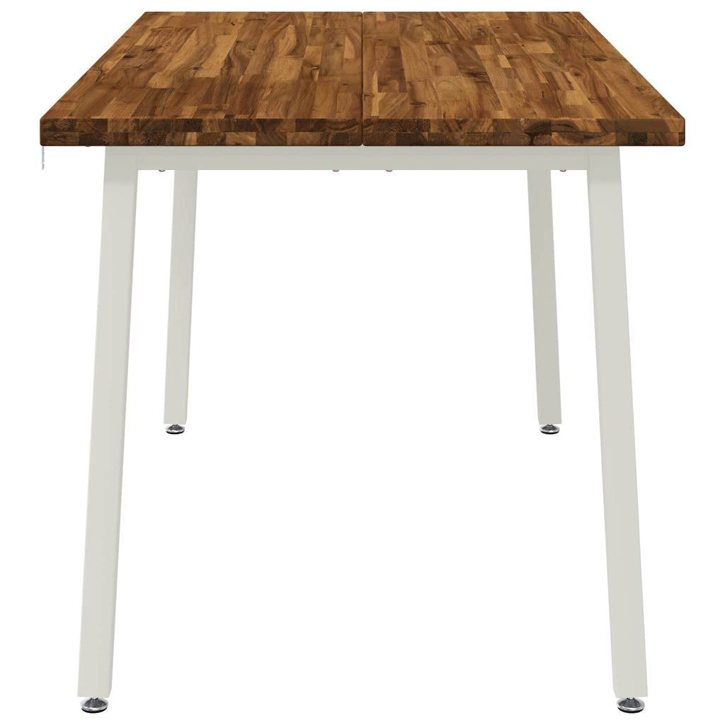 vidaXL 140 x 80 x 75 cm Lite Drewno Akacji Naturalne i białe