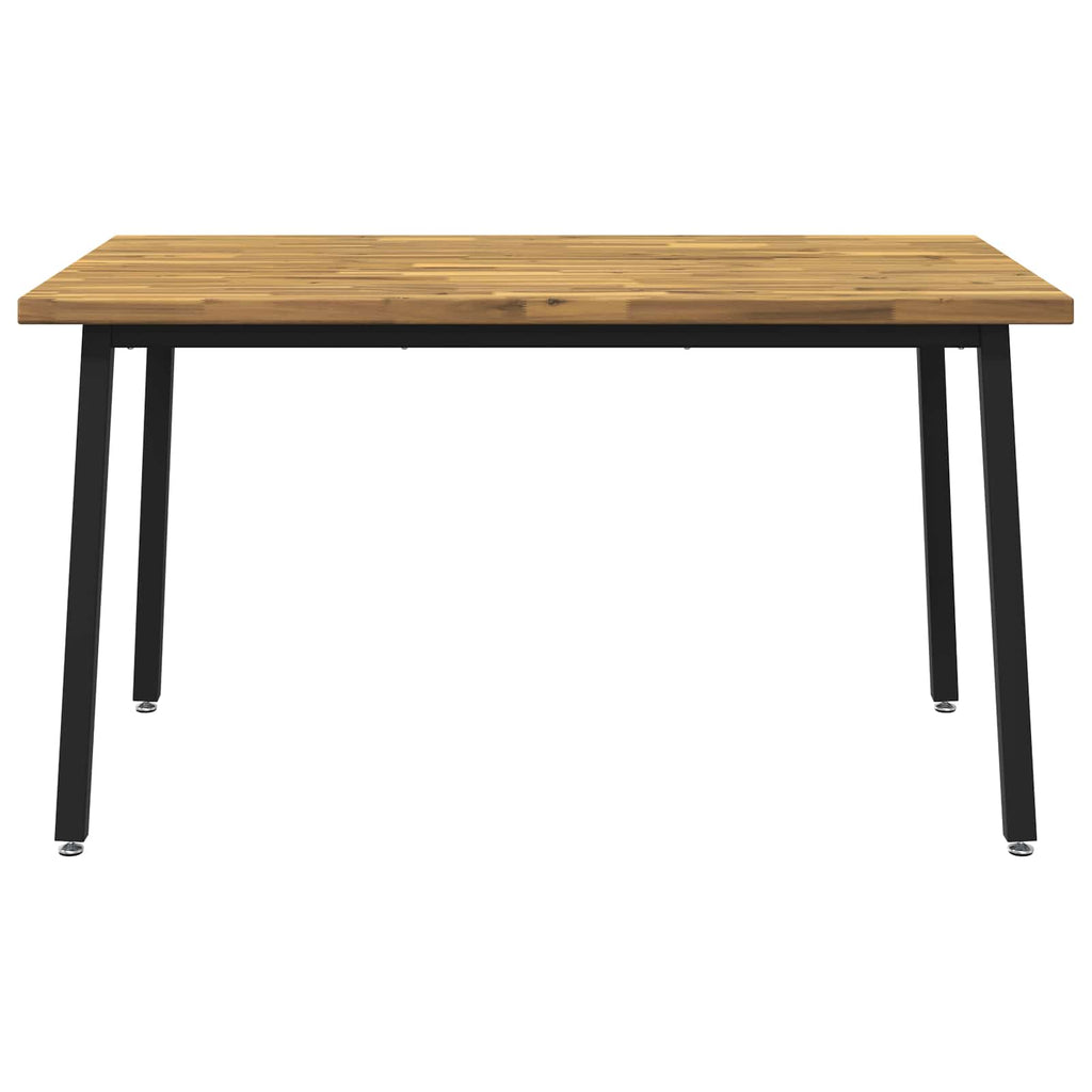 vidaXL 140 x 80 x 75 cm Lite Drewno Akacji biały i czarny Prostokątny