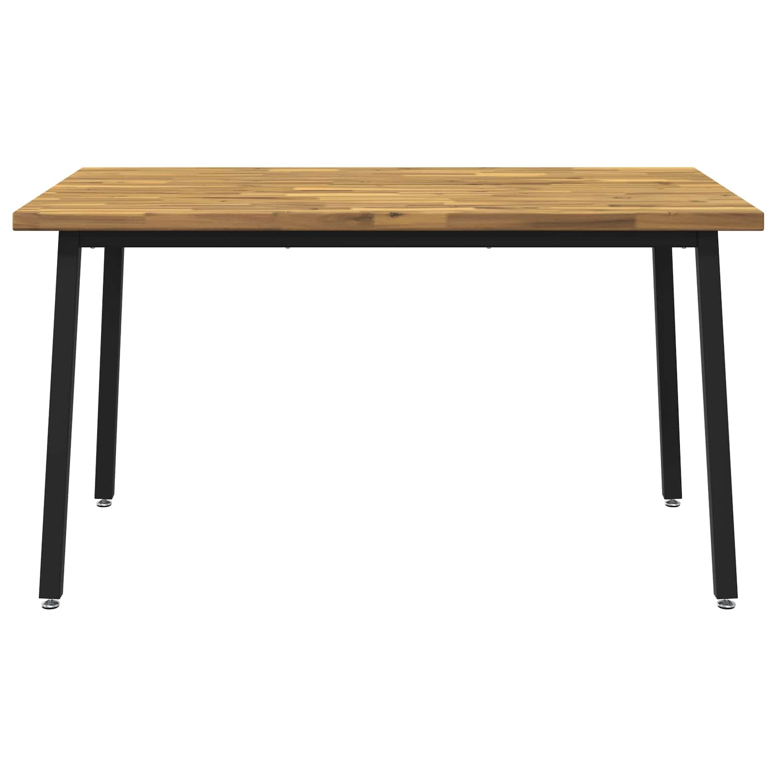 vidaXL 140 x 80 x 75 cm Lite Drewno Akacji biały i czarny Prostokątny