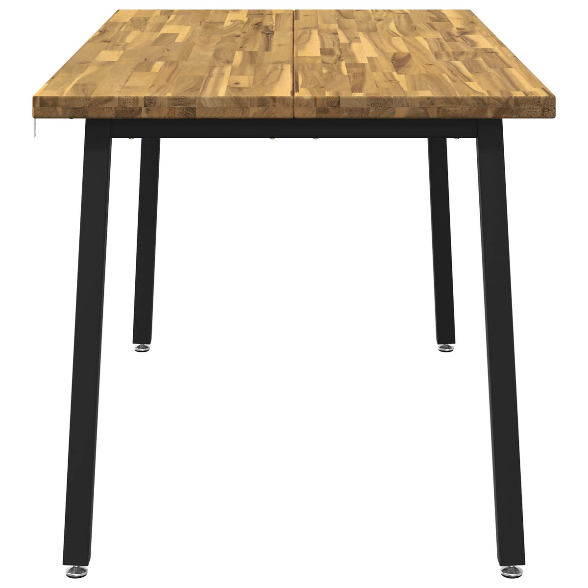 vidaXL 140 x 80 x 75 cm Lite Drewno Akacji biały i czarny Prostokątny