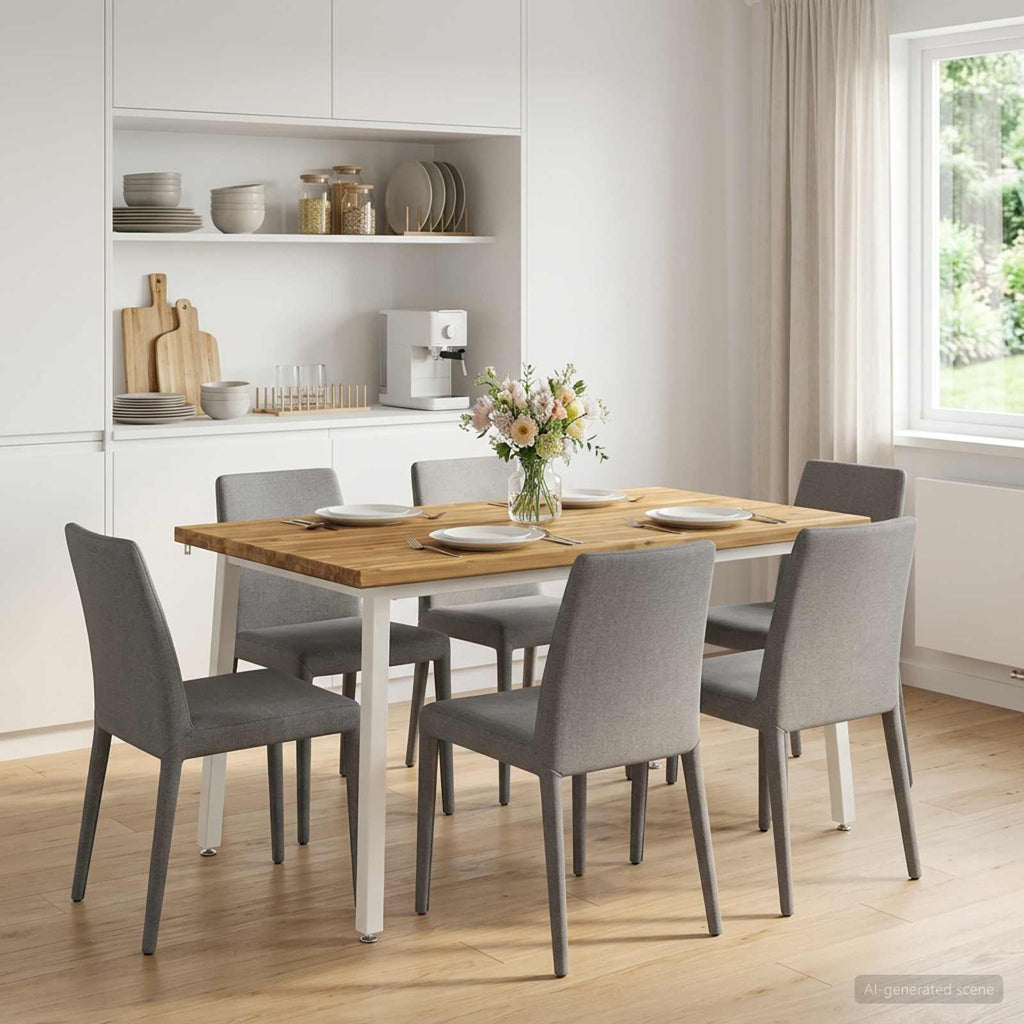 vidaXL 140 x 80 x 75 cm Lite Drewno Akacji Biały Prostokątny