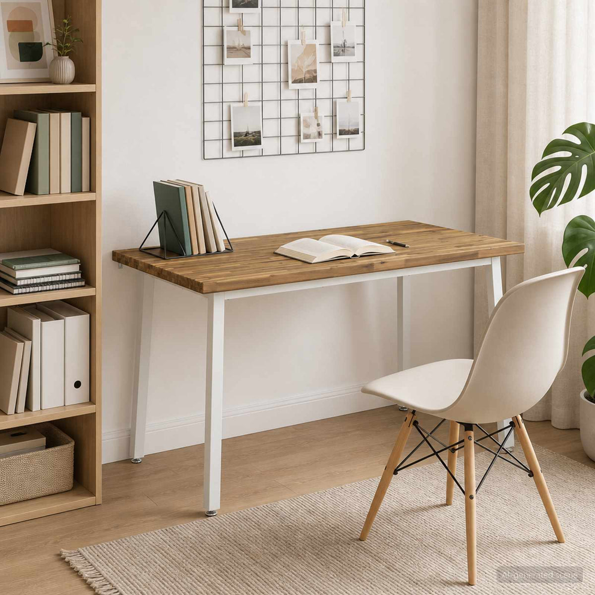 vidaXL 140 x 80 x 75 cm Lite Drewno Akacji Biały Prostokątny