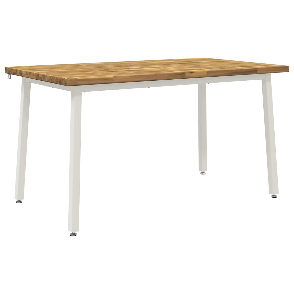 vidaXL 140 x 80 x 75 cm Lite Drewno Akacji Biały Prostokątny
