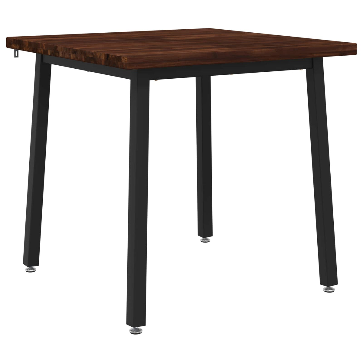 vidaXL 90 x 90 x 75 cm Lite Drewno Akacji Ciemnobrązowy i czarny