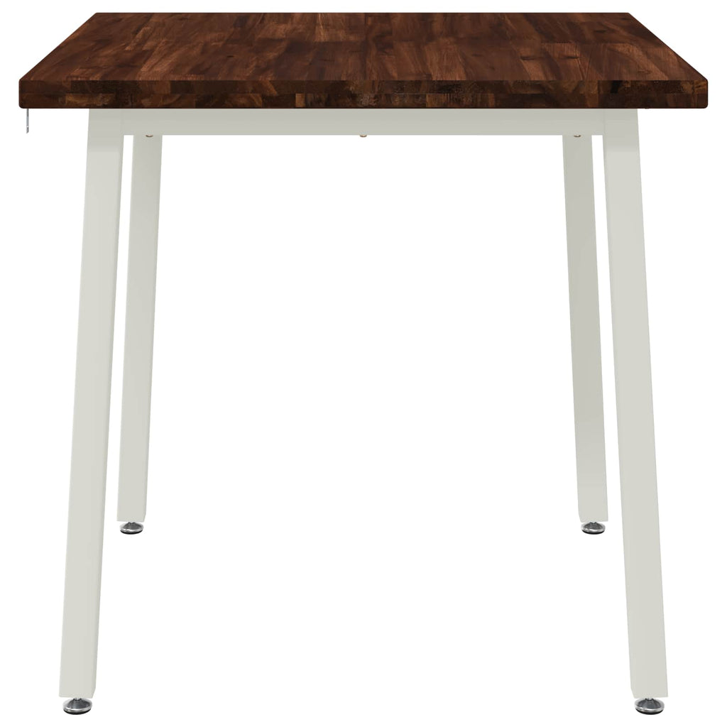 vidaXL 90 x 90 x 75 cm Lite Drewno Akacji Ciemnobrązowy i Biały