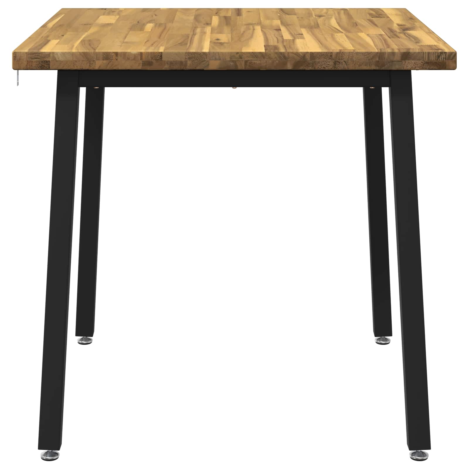 vidaXL 90 x 90 x 75 cm Lite Drewno Akacji biały i czarny Kwadrat