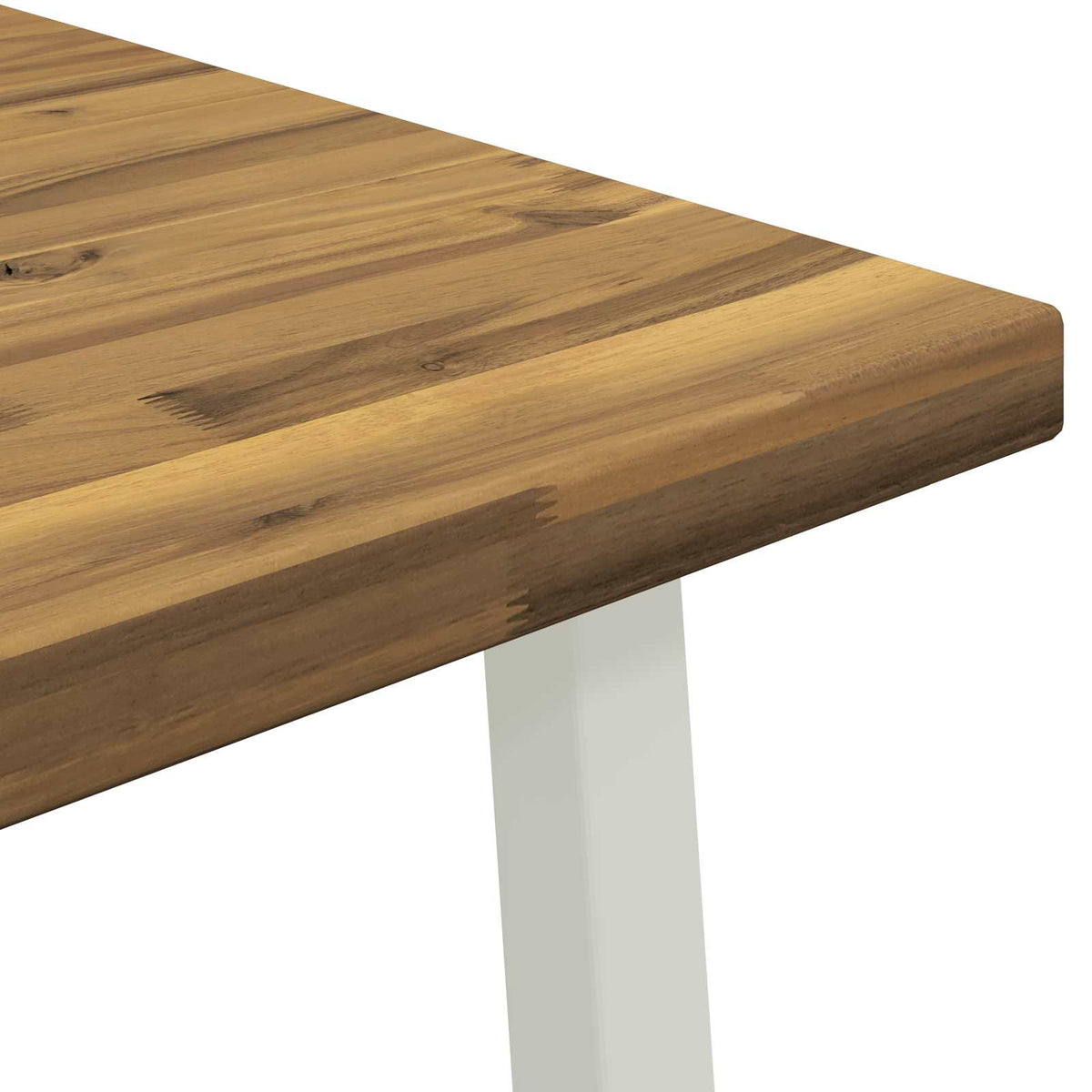 vidaXL 90 x 90 x 75 cm Lite Drewno Akacji Biały Kwadrat