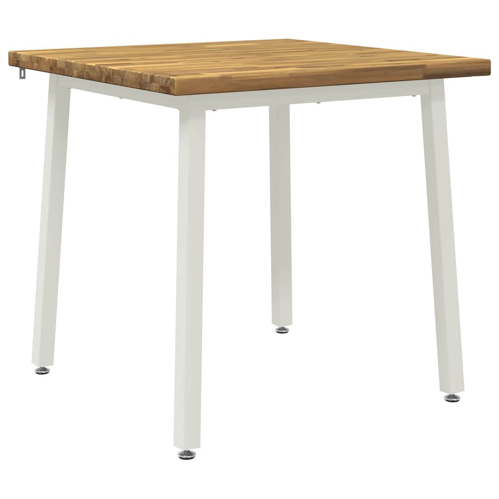 vidaXL 90 x 90 x 75 cm Lite Drewno Akacji Biały Kwadrat