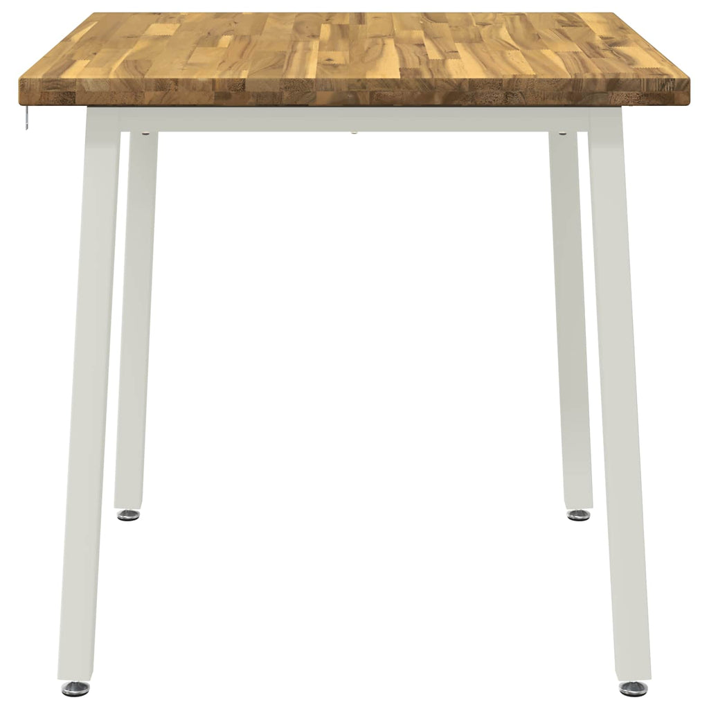 vidaXL 90 x 90 x 75 cm Lite Drewno Akacji Biały Kwadrat