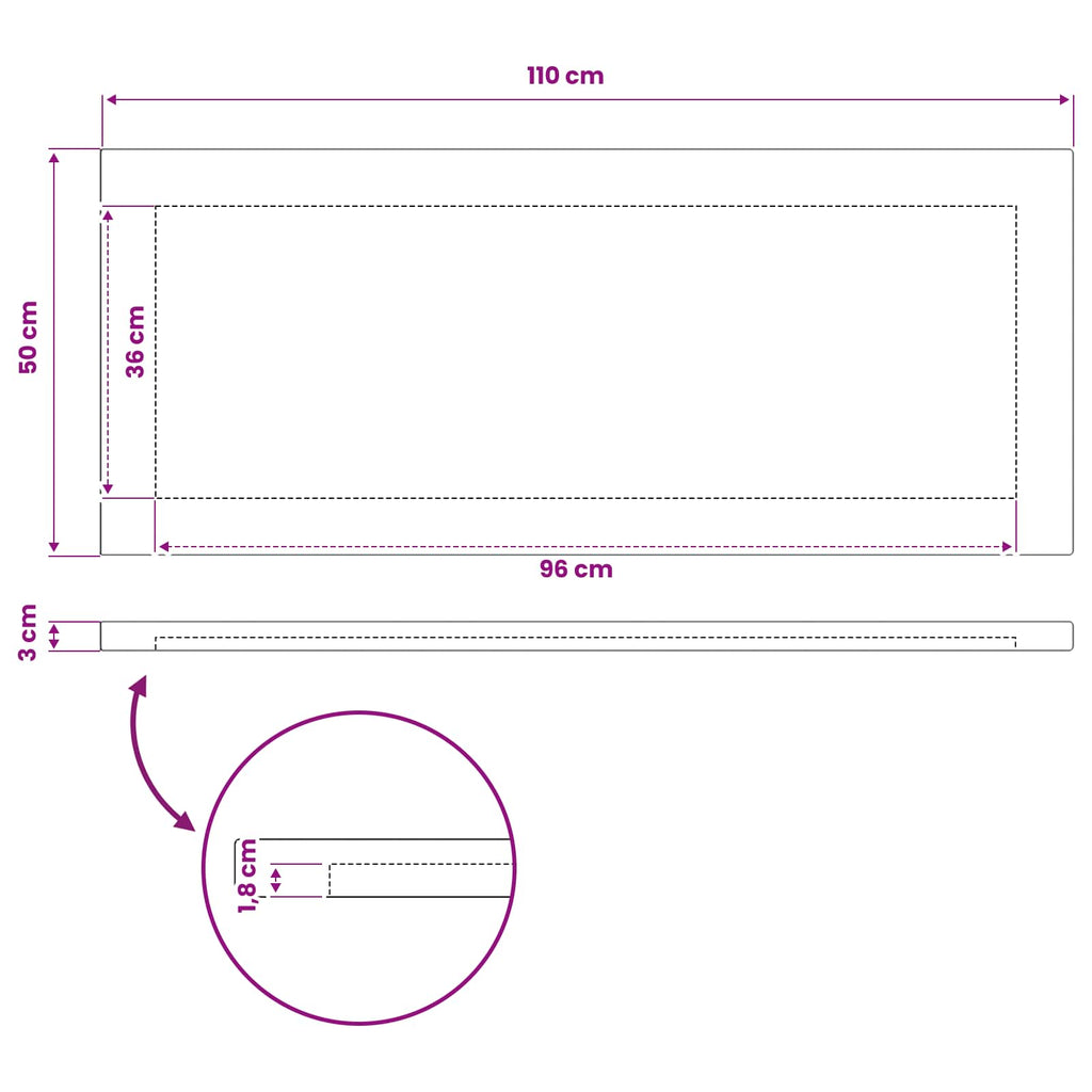 vidaXL Prostokątny Blat Stołu 90 x 50 x 3,5 cm Prostokątny Ciemny brąz