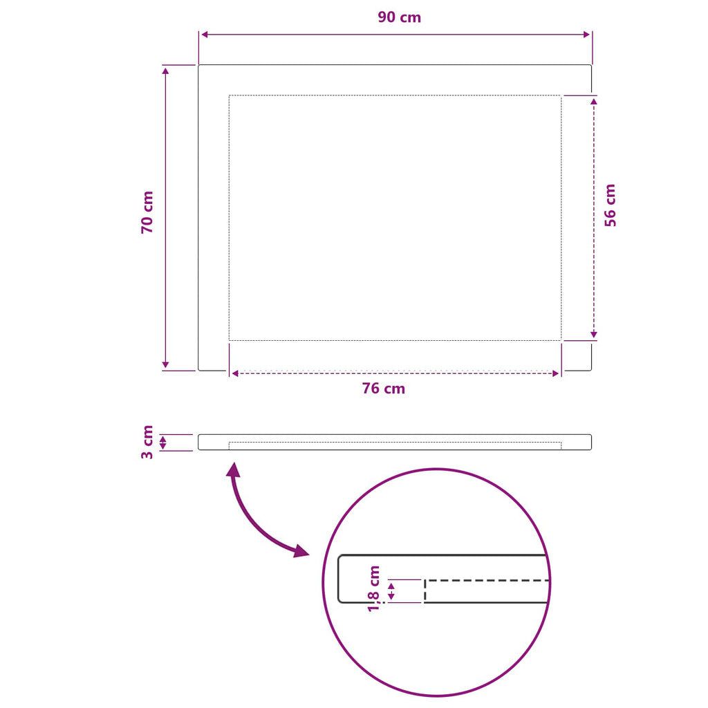 vidaXL Prostokątny Blat Stołu 90 x 50 x 3,5 cm Prostokątny Biały