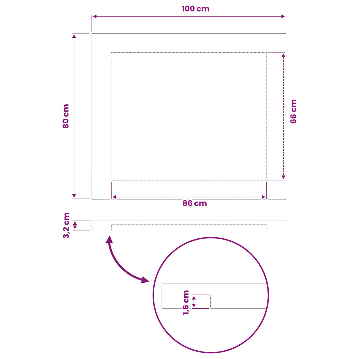 vidaXL Prostokątny Blat Stołu 100 x 80 x 3,2 cm Prostokątny