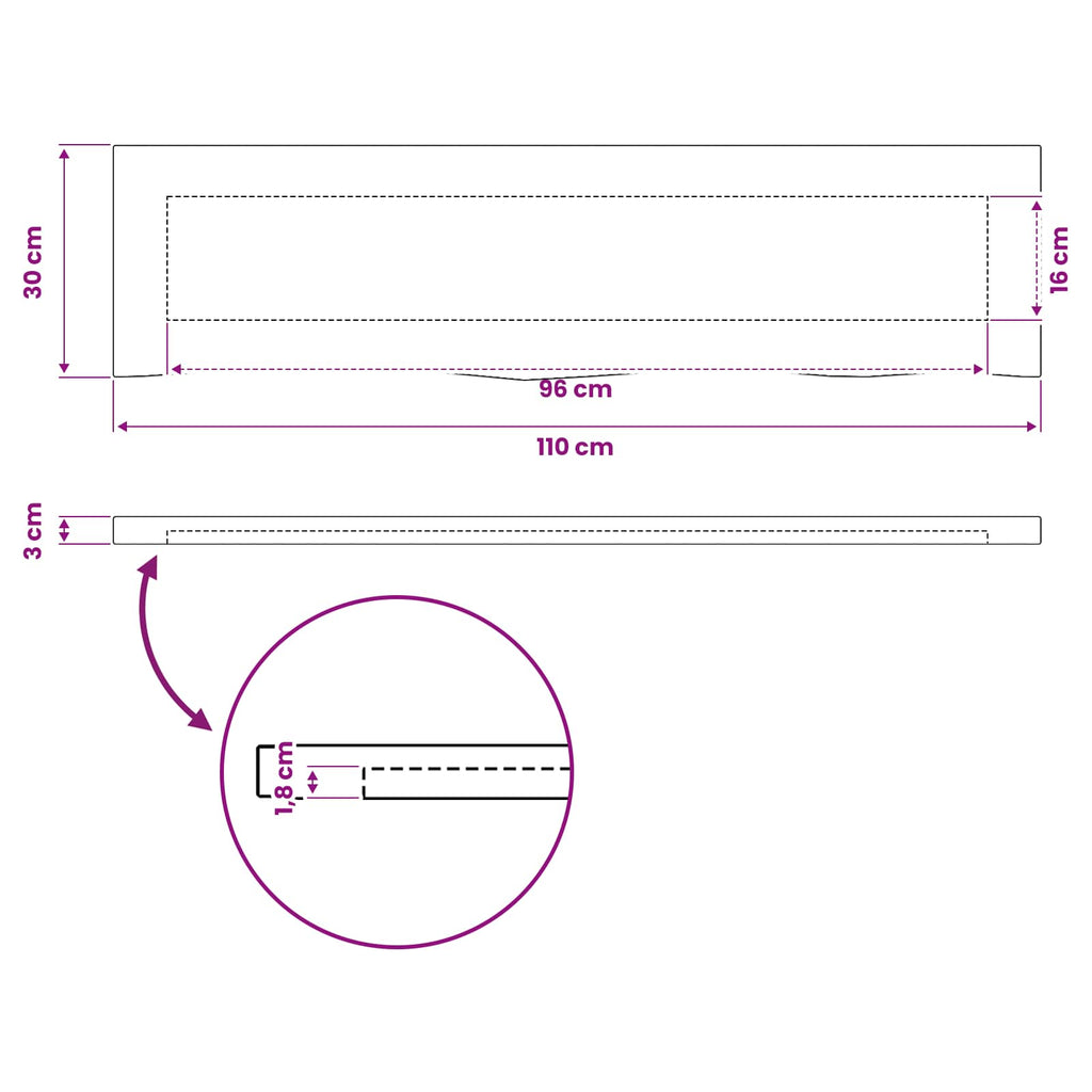 vidaXL Prostokątny Blat Stołu 90 x 50 x 3,5 cm Prostokątny Biały