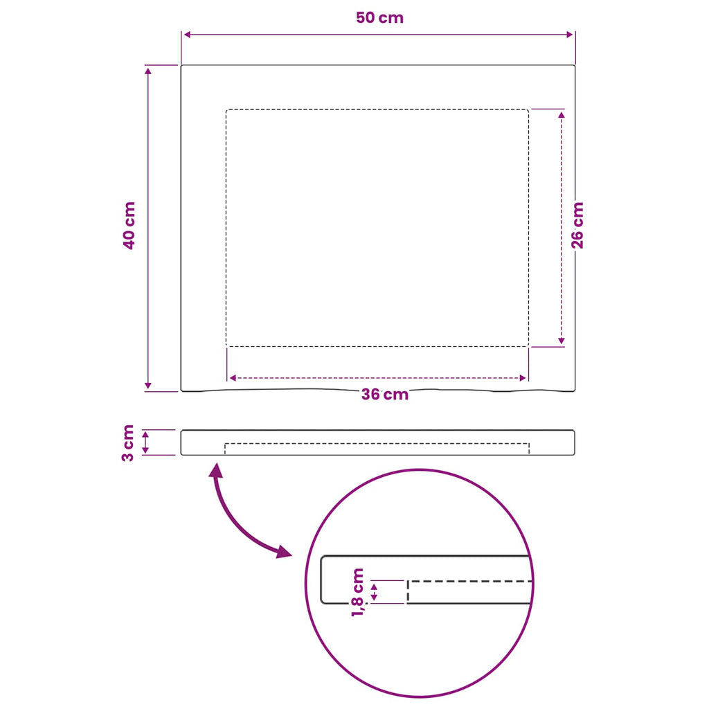 vidaXL Prostokątny Blat Stołu 90 x 50 x 3,5 cm Prostokątny Biały
