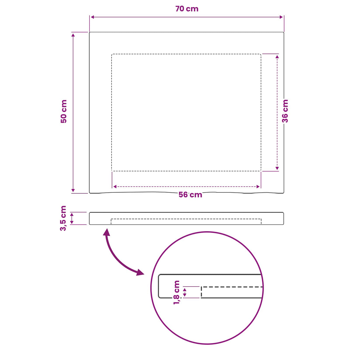 vidaXL Prostokątny Blat Stołu 90 x 50 x 3,5 cm Prostokątny naturalny