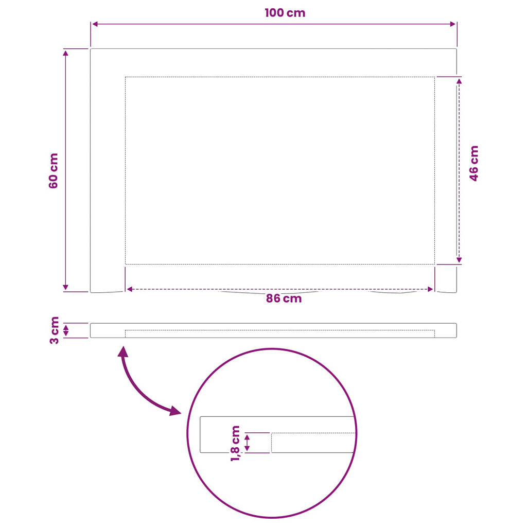 vidaXL Prostokątny Blat Stołu 100 x 60 x 3 cm Prostokątny