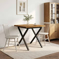 vidaXL 80 x 80 x 75 cm Lite Drewno Akacji Naturalny i czarny Kwadrat