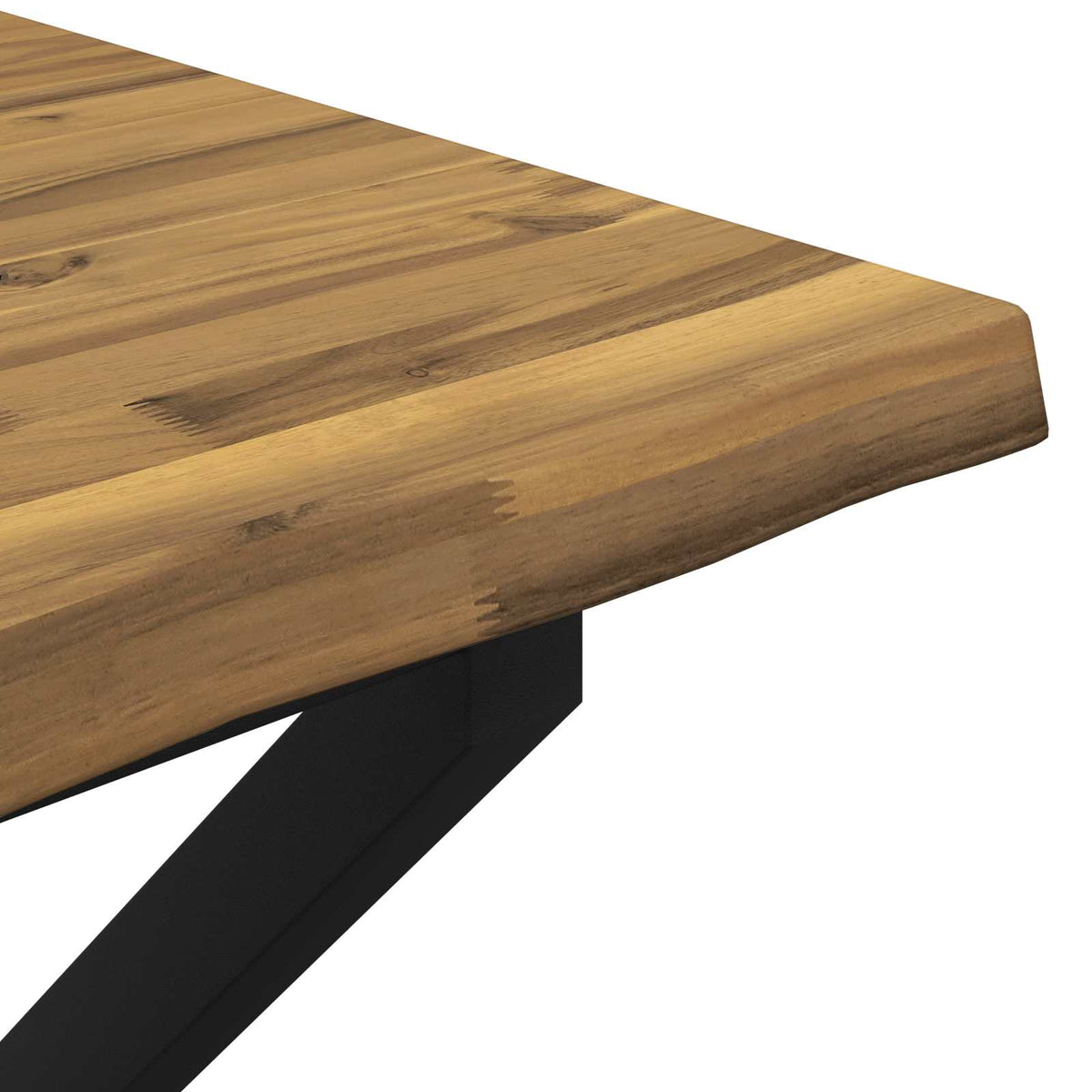 vidaXL 60 x 55 x 75 cm Lite Drewno Akacji biały i czarny Prostokątny