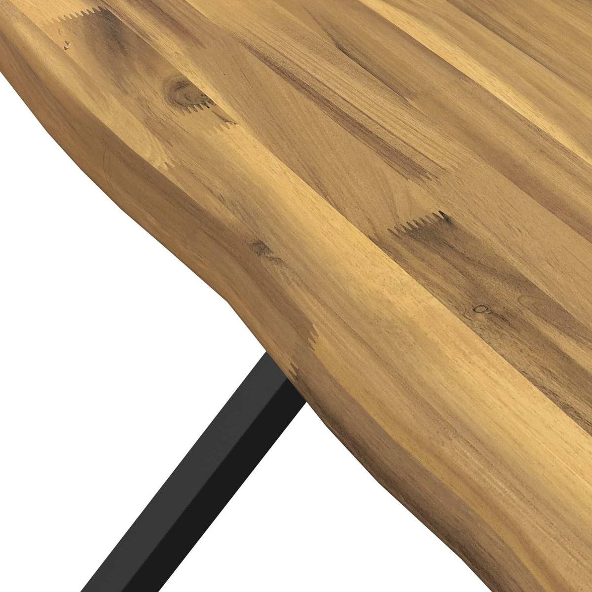 vidaXL 60 x 55 x 75 cm Lite Drewno Akacji biały i czarny Prostokątny