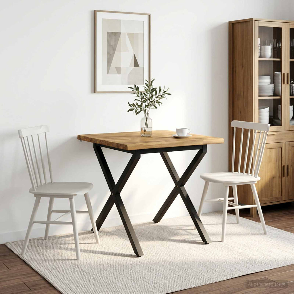 vidaXL 60 x 55 x 75 cm Lite Drewno Akacji biały i czarny Prostokątny