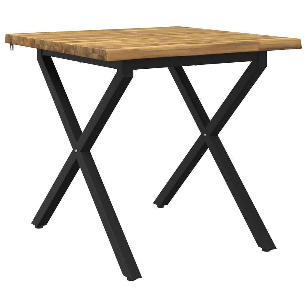 vidaXL 60 x 55 x 75 cm Lite Drewno Akacji biały i czarny Prostokątny
