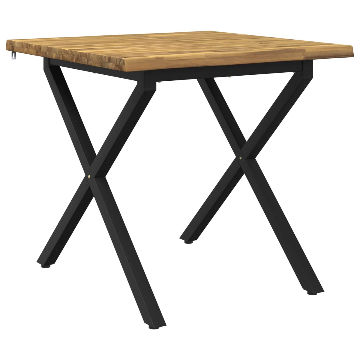 vidaXL 60 x 55 x 75 cm Lite Drewno Akacji biały i czarny Prostokątny