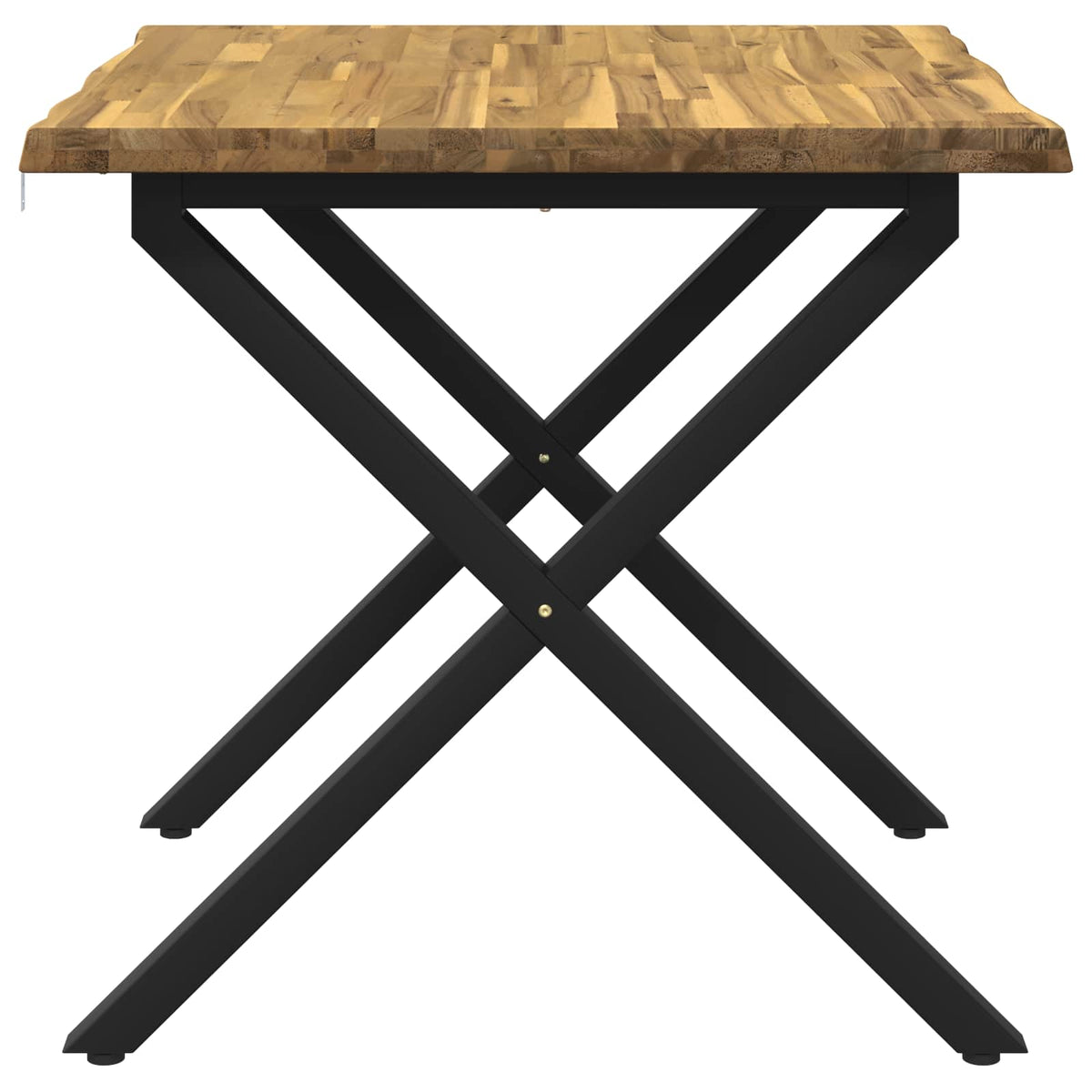 vidaXL 60 x 55 x 75 cm Lite Drewno Akacji biały i czarny Prostokątny