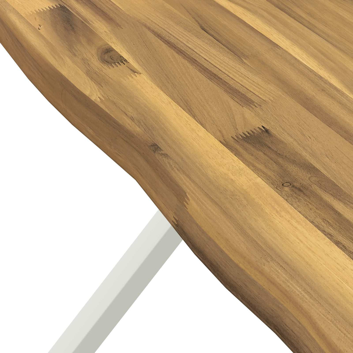 vidaXL 70 x 70 x 75 cm Lite Drewno Akacji Biały Kwadrat
