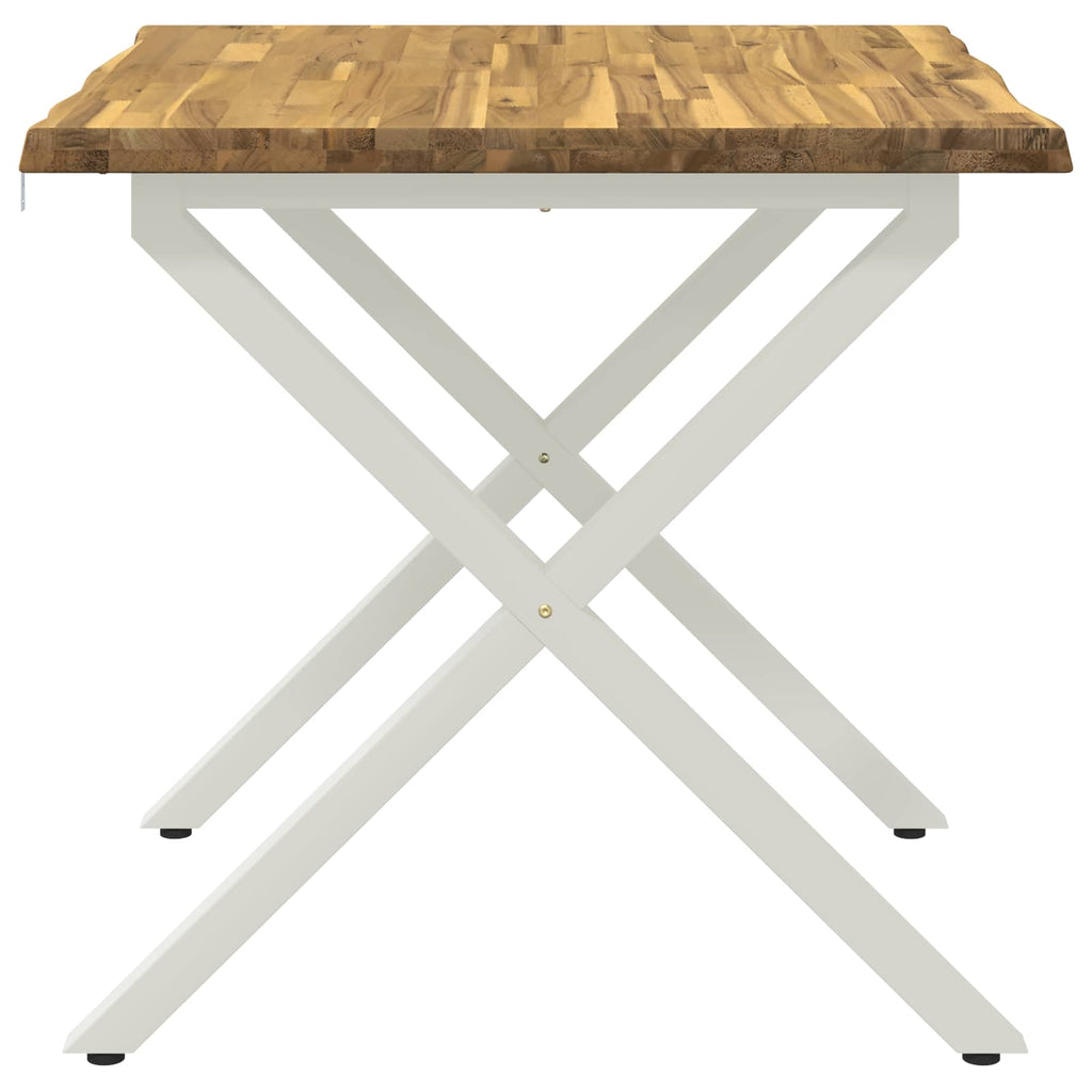 vidaXL 70 x 70 x 75 cm Lite Drewno Akacji Biały Kwadrat