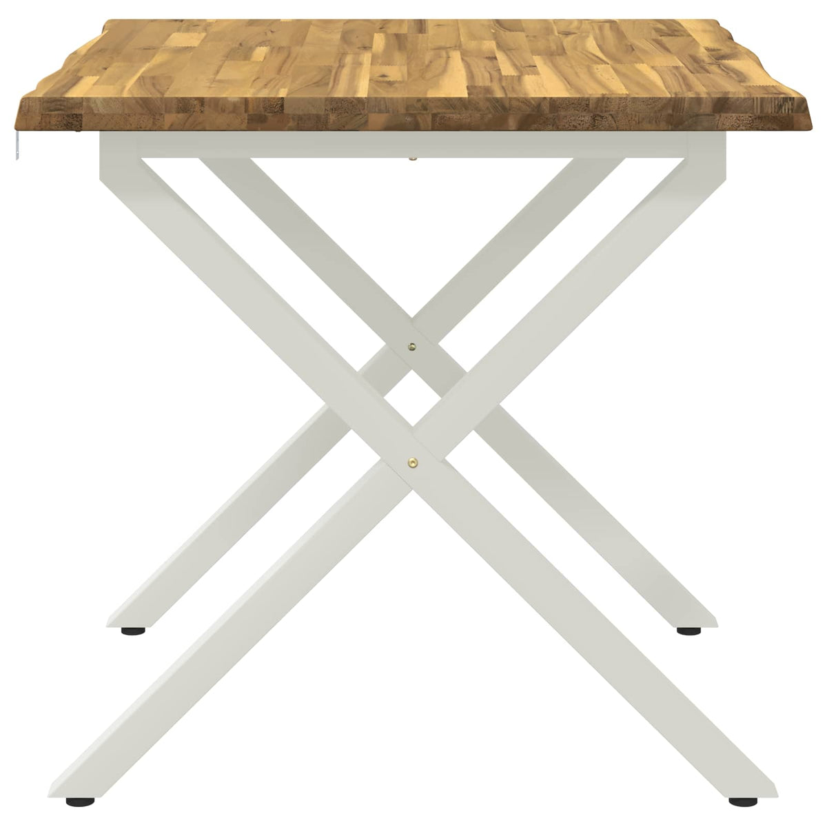 vidaXL 70 x 70 x 75 cm Lite Drewno Akacji Biały Kwadrat