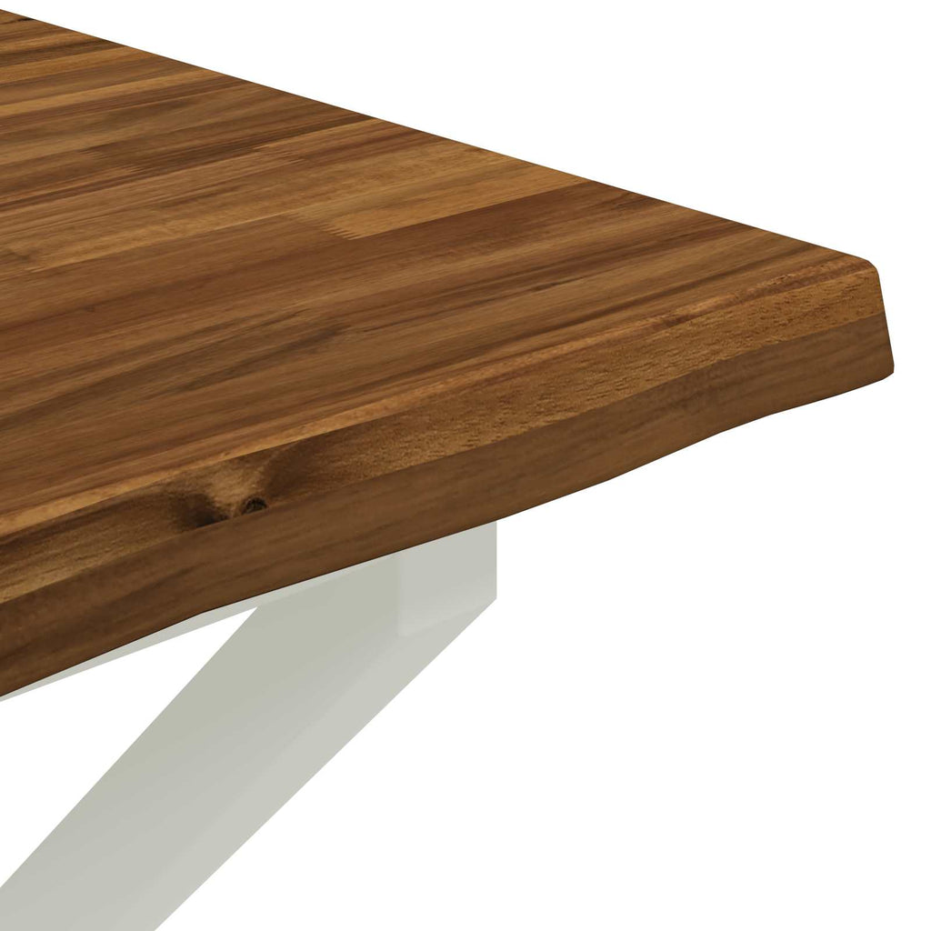 vidaXL 80 x 80 x 75 cm Lite Drewno Akacji Naturalne i białe Kwadrat