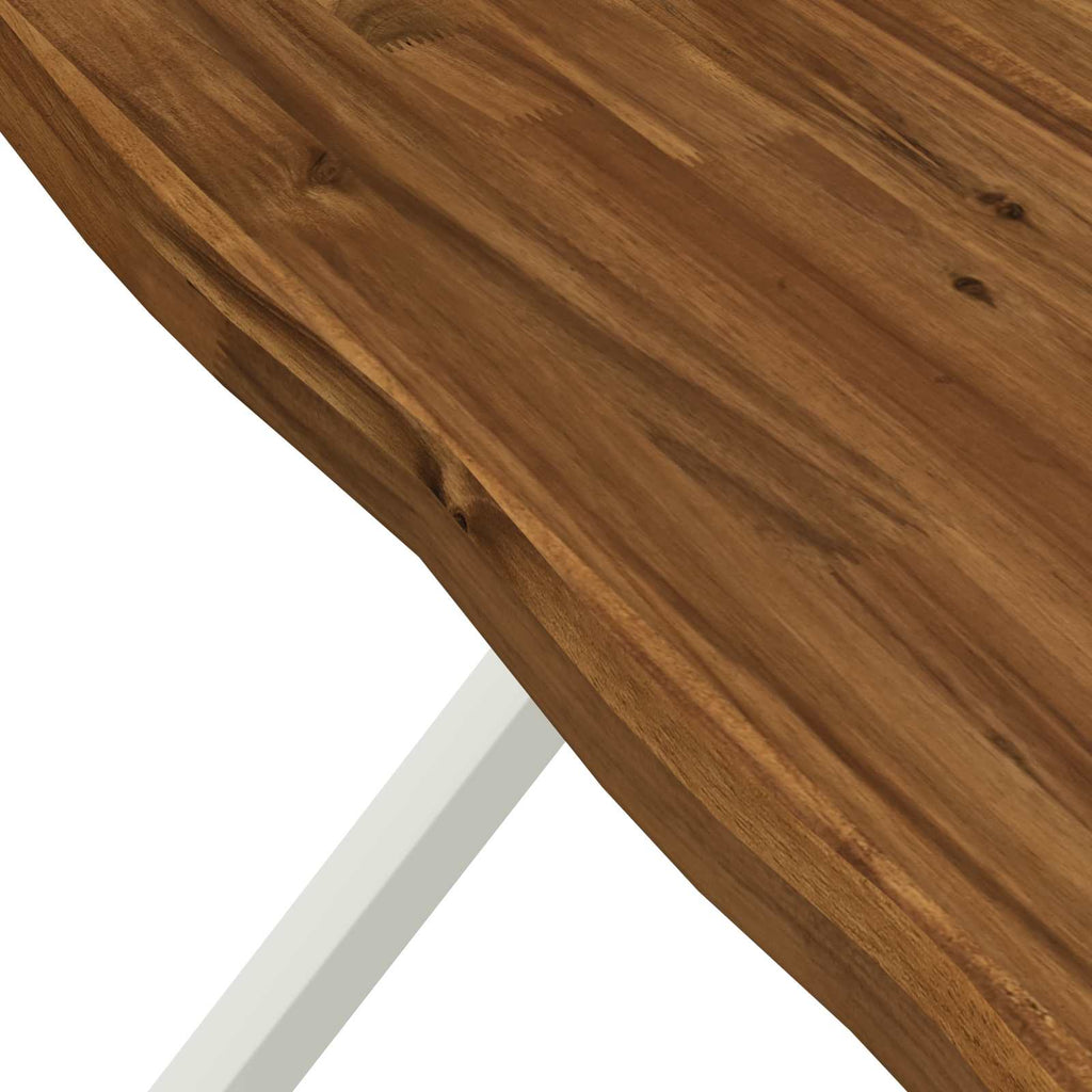 vidaXL 80 x 80 x 75 cm Lite Drewno Akacji Naturalne i białe Kwadrat