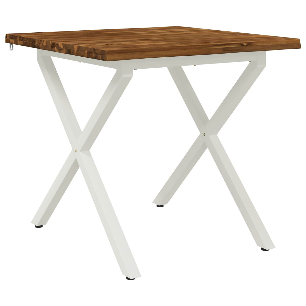 vidaXL 80 x 80 x 75 cm Lite Drewno Akacji Naturalne i białe Kwadrat