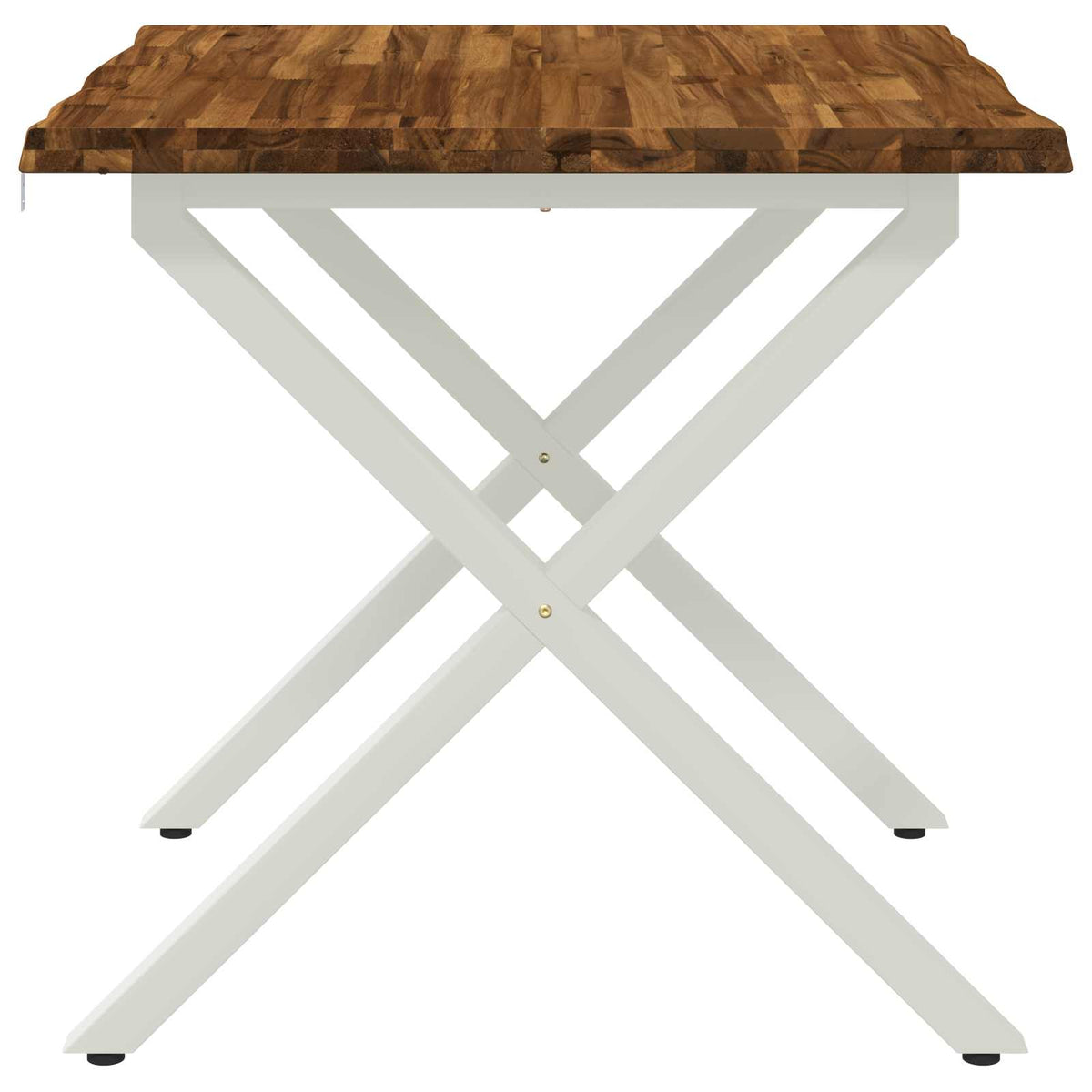 vidaXL 80 x 80 x 75 cm Lite Drewno Akacji Naturalne i białe Kwadrat
