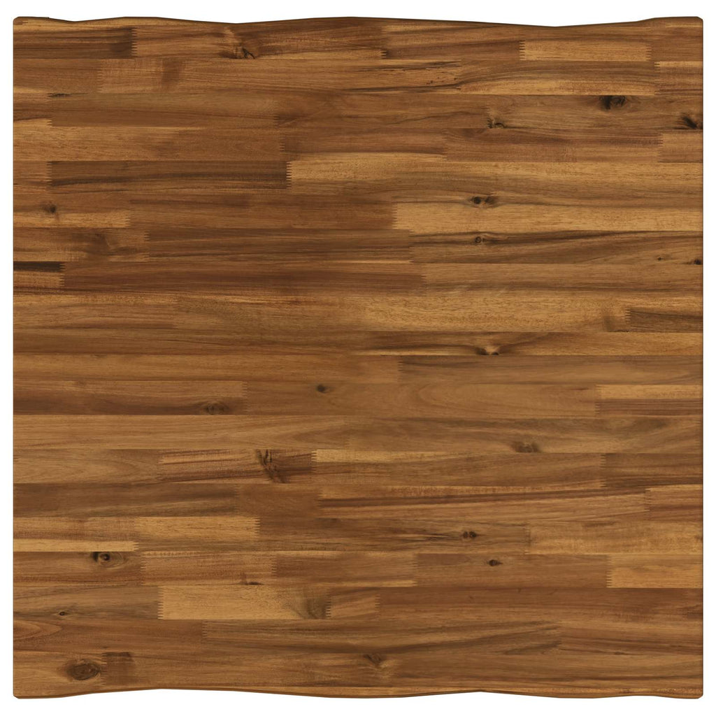 vidaXL 80 x 80 x 75 cm Lite Drewno Akacji Naturalne i białe Kwadrat