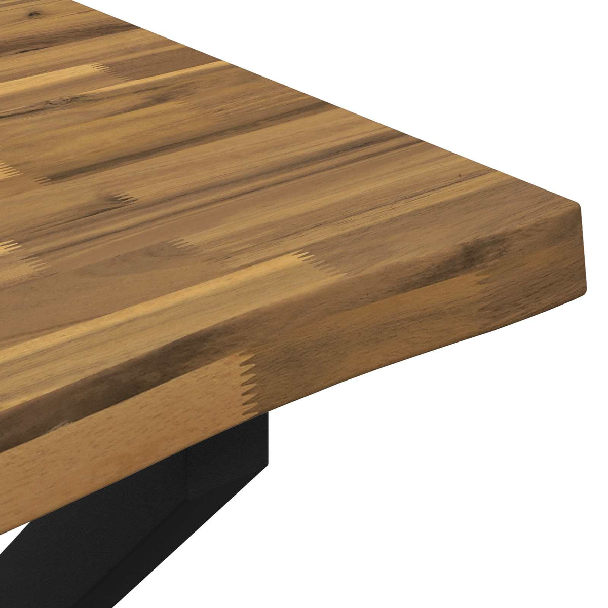 vidaXL 120 x 80 x 75 cm Lite Drewno Akacji biały i czarny Prostokątny